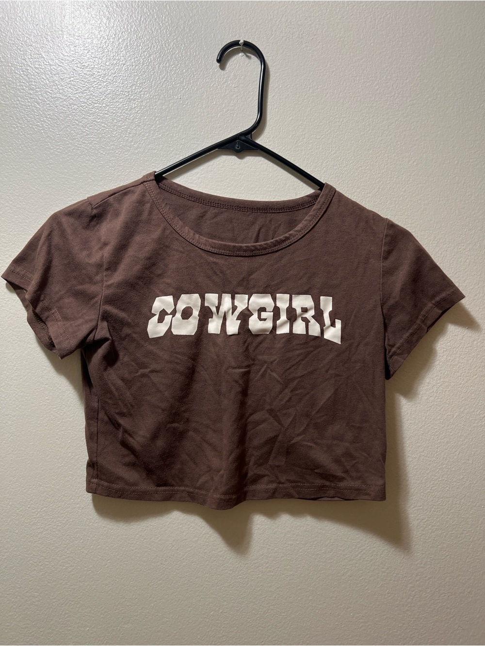 Cowgirl Graphic Crop Tee - Brown